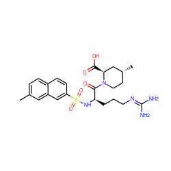 Cc1ccc2ccc(S(=O)(=O)N[C@H](CCCN=C(N)N)C(=O)N3CC[C@@H](C)C[C@@H]3C(=O)O)cc2c1 ZINC000028756208