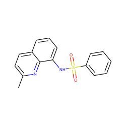 Cc1ccc2cccc(NS(=O)(=O)c3ccccc3)c2n1 ZINC000000194580