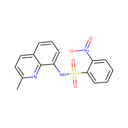 Cc1ccc2cccc(NS(=O)(=O)c3ccccc3[N+](=O)[O-])c2n1 ZINC000013815813