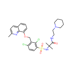 Cc1ccc2cccc(OCc3c(Cl)ccc(S(=O)(=O)NC(C)(C)C(=O)NCCN4CCCCC4)c3Cl)c2n1 ZINC000044031970