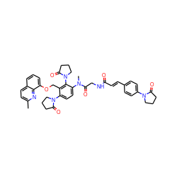 Cc1ccc2cccc(OCc3c(N4CCCC4=O)ccc(N(C)C(=O)CNC(=O)/C=C/c4ccc(N5CCCC5=O)cc4)c3N3CCCC3=O)c2n1 ZINC000027523878