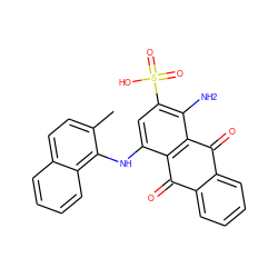 Cc1ccc2ccccc2c1Nc1cc(S(=O)(=O)O)c(N)c2c1C(=O)c1ccccc1C2=O ZINC000045349203