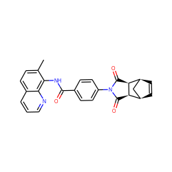 Cc1ccc2cccnc2c1NC(=O)c1ccc(N2C(=O)[C@H]3[C@H]4C=C[C@H](C4)[C@H]3C2=O)cc1 ZINC000062178733