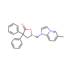 Cc1ccc2n(C[C@@H]3CC(c4ccccc4)(c4ccccc4)C(=O)O3)cc[n+]2c1 ZINC000013651192