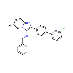 Cc1ccc2nc(-c3ccc(-c4cccc(Cl)c4)cc3)c(NCc3ccccc3)n2c1 ZINC000036382347