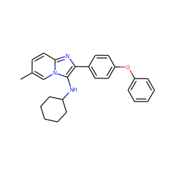 Cc1ccc2nc(-c3ccc(Oc4ccccc4)cc3)c(NC3CCCCC3)n2c1 ZINC000073296375