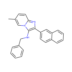 Cc1ccc2nc(-c3ccc4ccccc4c3)c(NCc3ccccc3)n2c1 ZINC000038345343