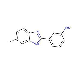 Cc1ccc2nc(-c3cccc(N)c3)[nH]c2c1 ZINC000013112067