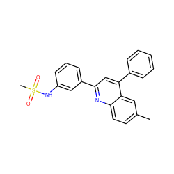 Cc1ccc2nc(-c3cccc(NS(C)(=O)=O)c3)cc(-c3ccccc3)c2c1 ZINC000006485649