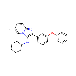 Cc1ccc2nc(-c3cccc(Oc4ccccc4)c3)c(NC3CCCCC3)n2c1 ZINC000073295917