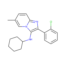 Cc1ccc2nc(-c3ccccc3Cl)c(NC3CCCCC3)n2c1 ZINC000000320048