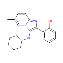 Cc1ccc2nc(-c3ccccc3O)c(NC3CCCCC3)n2c1 ZINC000000412101