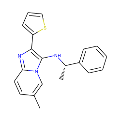 Cc1ccc2nc(-c3cccs3)c(N[C@@H](C)c3ccccc3)n2c1 ZINC001772625002