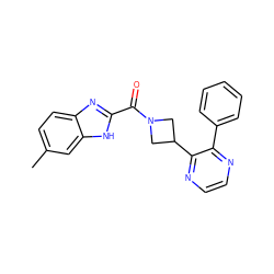 Cc1ccc2nc(C(=O)N3CC(c4nccnc4-c4ccccc4)C3)[nH]c2c1 ZINC000145064983