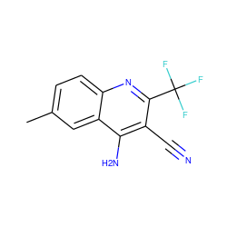 Cc1ccc2nc(C(F)(F)F)c(C#N)c(N)c2c1 ZINC000019944729