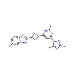 Cc1ccc2nc(C3CN(c4cc(-n5nc(C)nc5C)nc(C)n4)C3)[nH]c2c1 ZINC000143128482