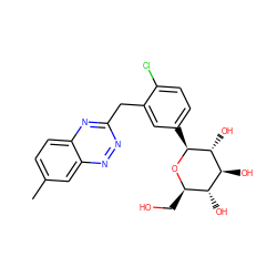 Cc1ccc2nc(Cc3cc([C@@H]4O[C@H](CO)[C@@H](O)[C@H](O)[C@H]4O)ccc3Cl)nnc2c1 ZINC000096173917