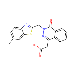 Cc1ccc2nc(Cn3nc(CC(=O)O)c4ccccc4c3=O)sc2c1 ZINC000013860756