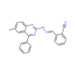 Cc1ccc2nc(N/N=C/c3ccccc3C#N)nc(-c3ccccc3)c2c1 ZINC000004862927