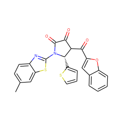 Cc1ccc2nc(N3C(=O)C(=O)C(C(=O)c4cc5ccccc5o4)[C@@H]3c3cccs3)sc2c1 ZINC000000703112