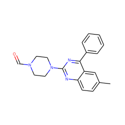 Cc1ccc2nc(N3CCN(C=O)CC3)nc(-c3ccccc3)c2c1 ZINC000000266157