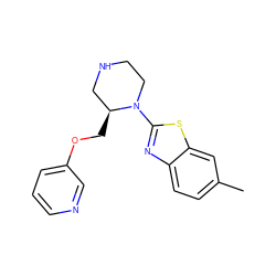 Cc1ccc2nc(N3CCNC[C@@H]3COc3cccnc3)sc2c1 ZINC000114580610