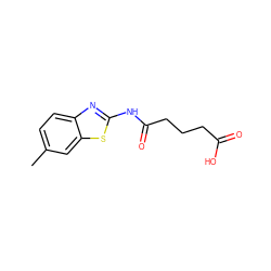 Cc1ccc2nc(NC(=O)CCCC(=O)O)sc2c1 ZINC000000367817