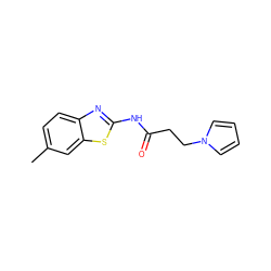 Cc1ccc2nc(NC(=O)CCn3cccc3)sc2c1 ZINC000005151145