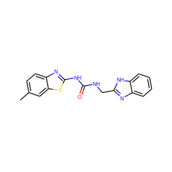 Cc1ccc2nc(NC(=O)NCc3nc4ccccc4[nH]3)sc2c1 ZINC000028864067