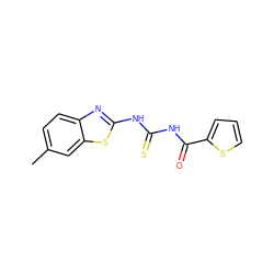 Cc1ccc2nc(NC(=S)NC(=O)c3cccs3)sc2c1 ZINC000000174149