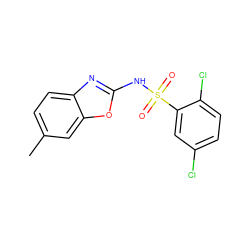 Cc1ccc2nc(NS(=O)(=O)c3cc(Cl)ccc3Cl)oc2c1 ZINC000036241901