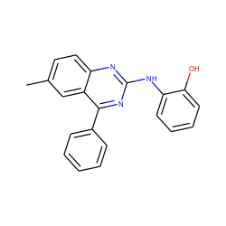 Cc1ccc2nc(Nc3ccccc3O)nc(-c3ccccc3)c2c1 ZINC000002708891