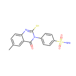 Cc1ccc2nc(S)n(-c3ccc(S(N)(=O)=O)cc3)c(=O)c2c1 ZINC000653689035