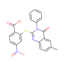 Cc1ccc2nc(Sc3cc([N+](=O)[O-])ccc3C(=O)O)n(-c3ccccc3)c(=O)c2c1 ZINC000096258072