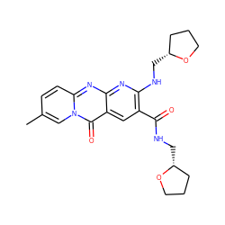 Cc1ccc2nc3nc(NC[C@@H]4CCCO4)c(C(=O)NC[C@@H]4CCCO4)cc3c(=O)n2c1 ZINC000019234380