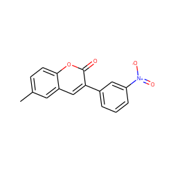 Cc1ccc2oc(=O)c(-c3cccc([N+](=O)[O-])c3)cc2c1 ZINC000230841142