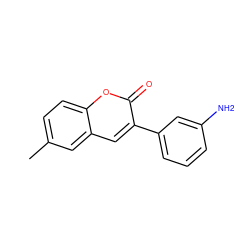 Cc1ccc2oc(=O)c(-c3cccc(N)c3)cc2c1 ZINC000299821869