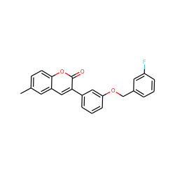 Cc1ccc2oc(=O)c(-c3cccc(OCc4cccc(F)c4)c3)cc2c1 ZINC000653754309