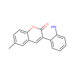 Cc1ccc2oc(=O)c(-c3ccccc3N)cc2c1 ZINC000299819192