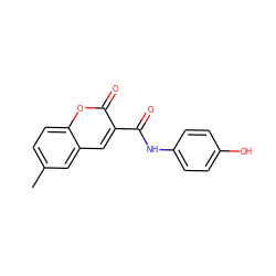 Cc1ccc2oc(=O)c(C(=O)Nc3ccc(O)cc3)cc2c1 ZINC001772585931