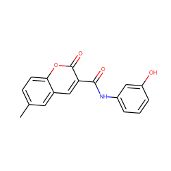 Cc1ccc2oc(=O)c(C(=O)Nc3cccc(O)c3)cc2c1 ZINC001772657270