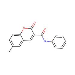 Cc1ccc2oc(=O)c(C(=O)Nc3ccccc3)cc2c1 ZINC000038816294