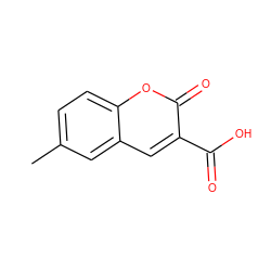 Cc1ccc2oc(=O)c(C(=O)O)cc2c1 ZINC000002023765