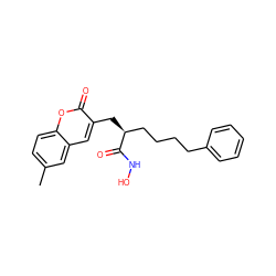 Cc1ccc2oc(=O)c(C[C@@H](CCCCc3ccccc3)C(=O)NO)cc2c1 ZINC000034851445