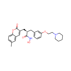 Cc1ccc2oc(=O)c(C[C@@H](Cc3cccc(OCCN4CCCCC4)c3)C(=O)NO)cc2c1 ZINC000034852703