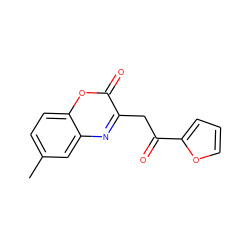 Cc1ccc2oc(=O)c(CC(=O)c3ccco3)nc2c1 ZINC000101739983