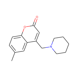 Cc1ccc2oc(=O)cc(CN3CCCCC3)c2c1 ZINC000002125002