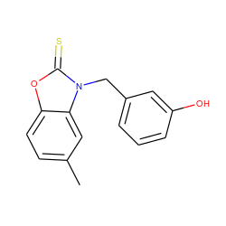 Cc1ccc2oc(=S)n(Cc3cccc(O)c3)c2c1 ZINC001772600041