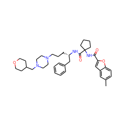 Cc1ccc2oc(C(=O)NC3(C(=O)N[C@@H](CCCN4CCN(CC5CCOCC5)CC4)Cc4ccccc4)CCCC3)cc2c1 ZINC000049777030