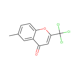 Cc1ccc2oc(C(Cl)(Cl)Cl)cc(=O)c2c1 ZINC000000352499